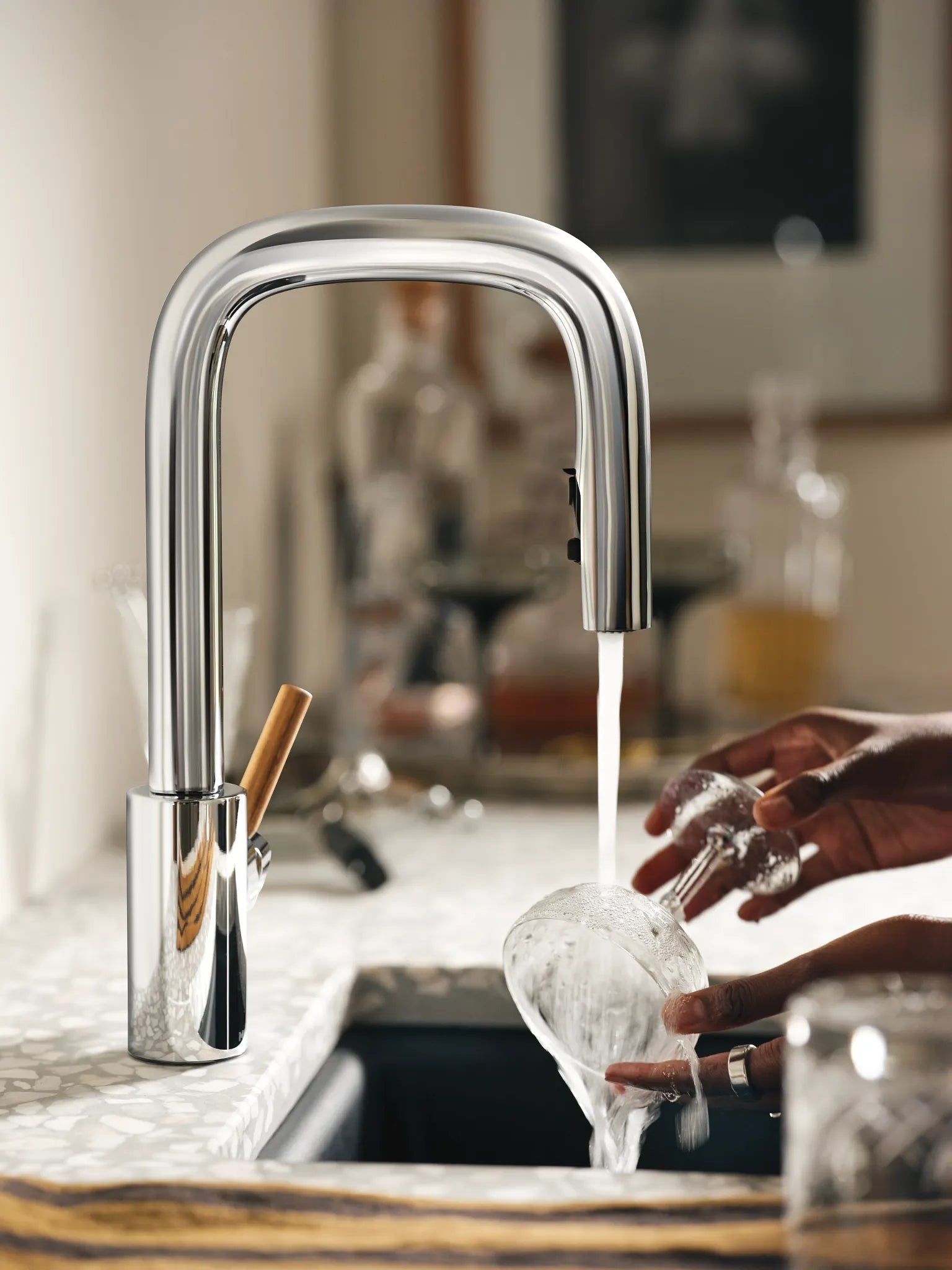 MOEN S64001 Tenon One-Handle Pulldown Bar Faucet - Chrome