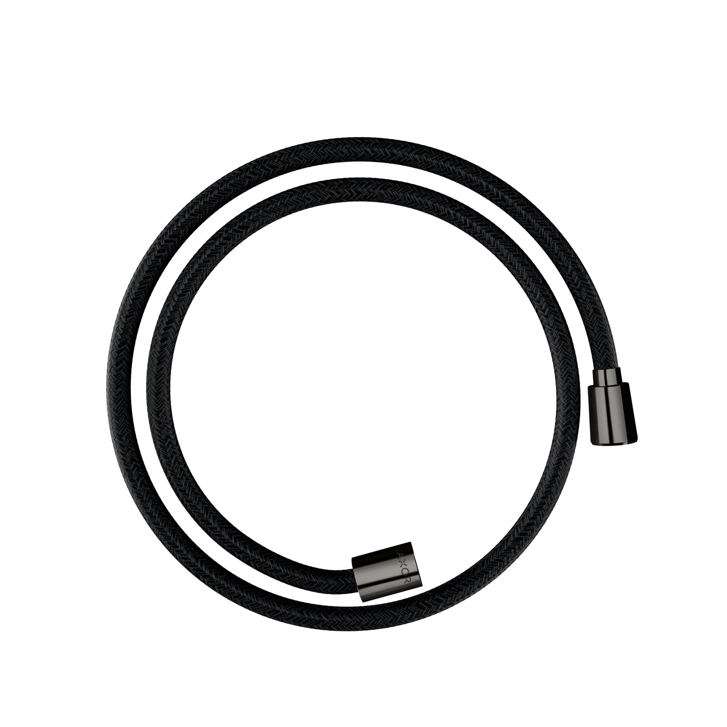 AXOR 28227330 Shower Solutions Textile Hose with Cylindircal and Conical Nut, 49" - Polished Black Chrome