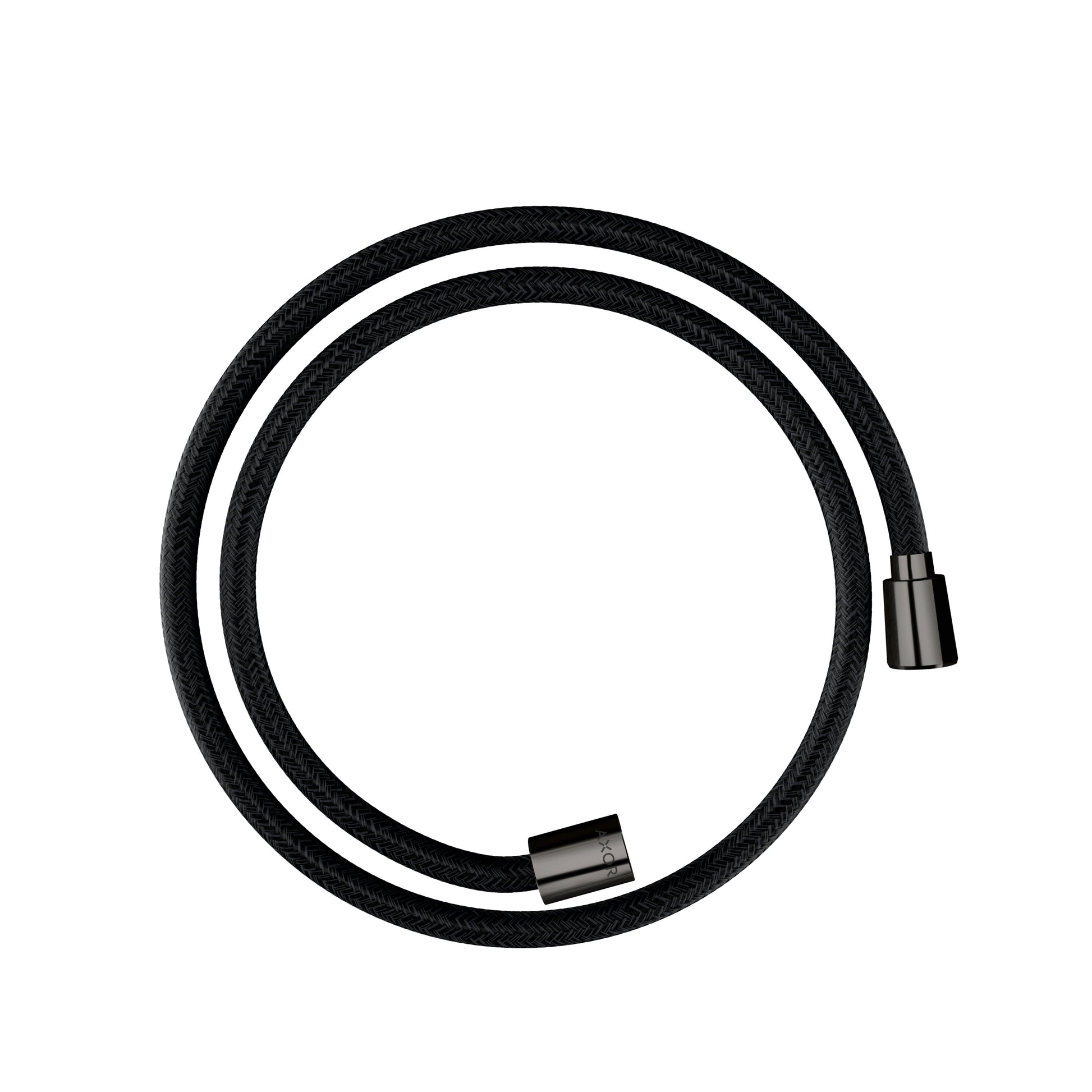 AXOR 28227330 Shower Solutions Textile Hose with Cylindircal and Conical Nut, 49" - Polished Black Chrome