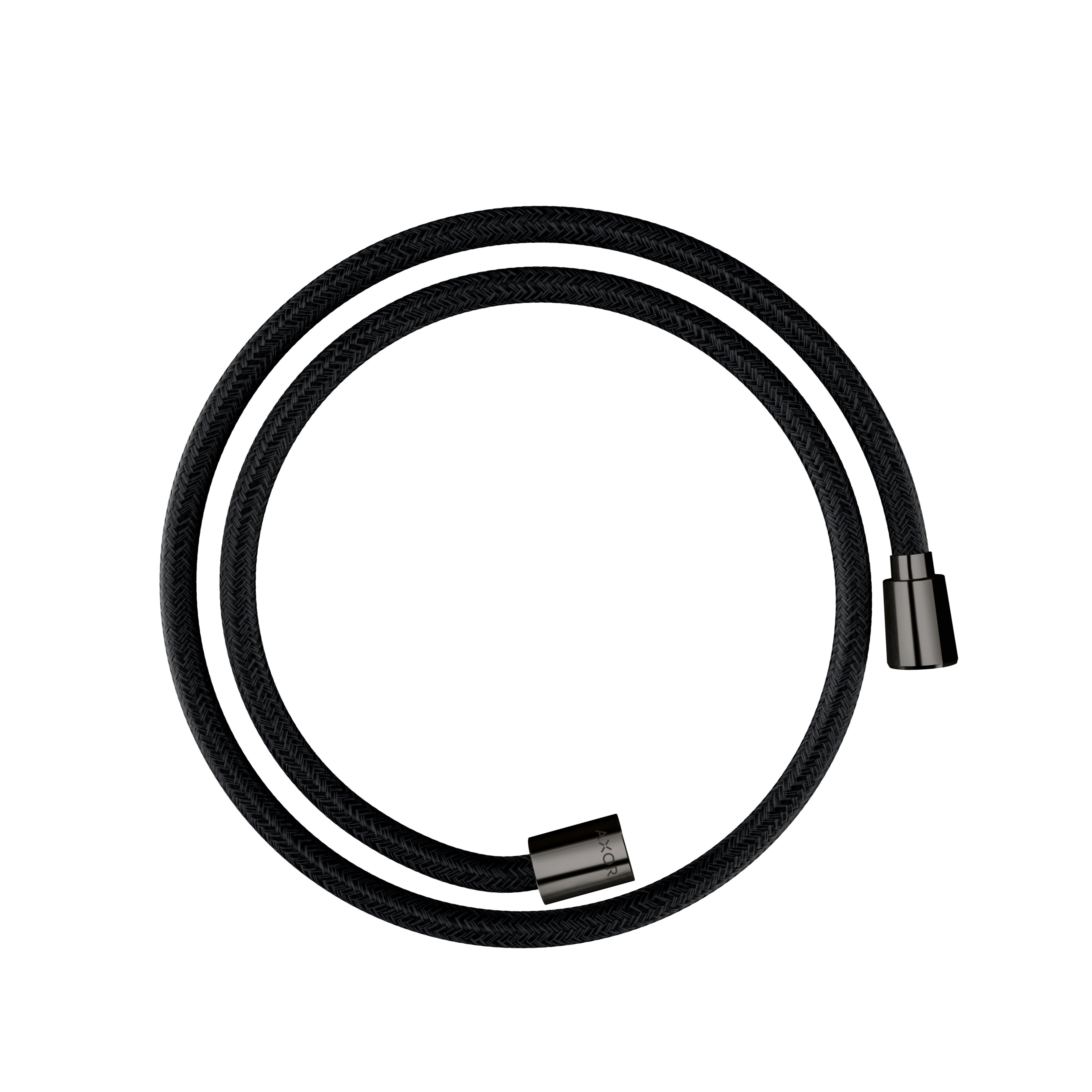 AXOR 28227330 Shower Solutions Textile Hose with Cylindircal and Conical Nut, 49" - Polished Black Chrome
