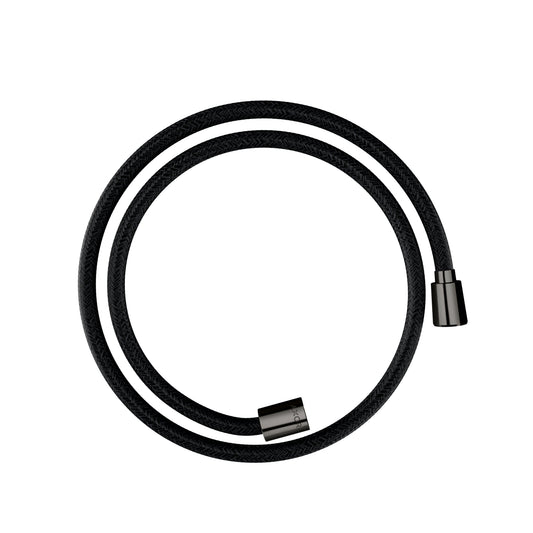 AXOR 28227330 Shower Solutions Textile Hose with Cylindircal and Conical Nut, 49" - Polished Black Chrome