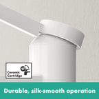 HANSGROHE 76010701 Finoris Single-Hole Faucet 100 with Pop-Up Drain, 1.2 GPM - Matte White