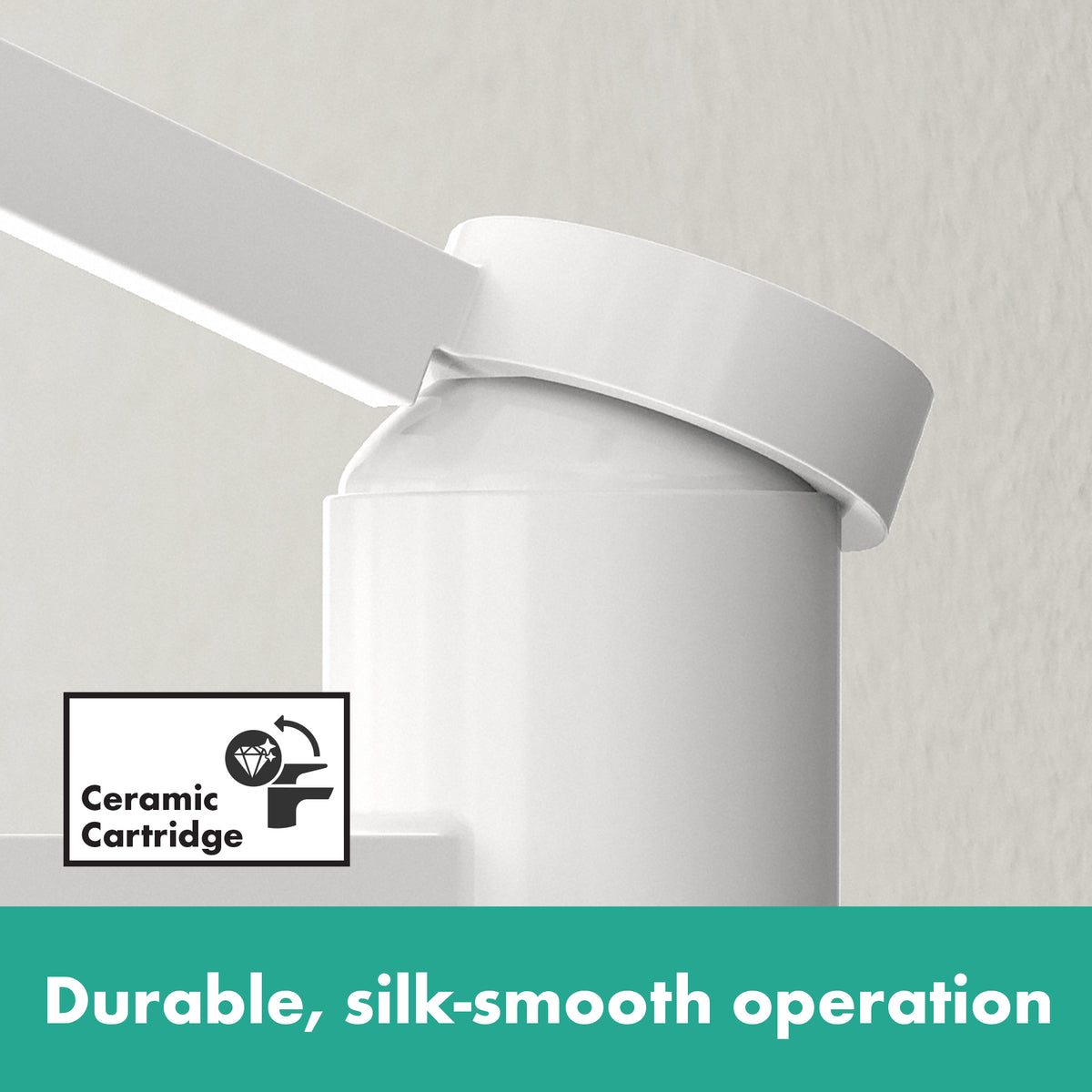 HANSGROHE 76010701 Finoris Single-Hole Faucet 100 with Pop-Up Drain, 1.2 GPM - Matte White