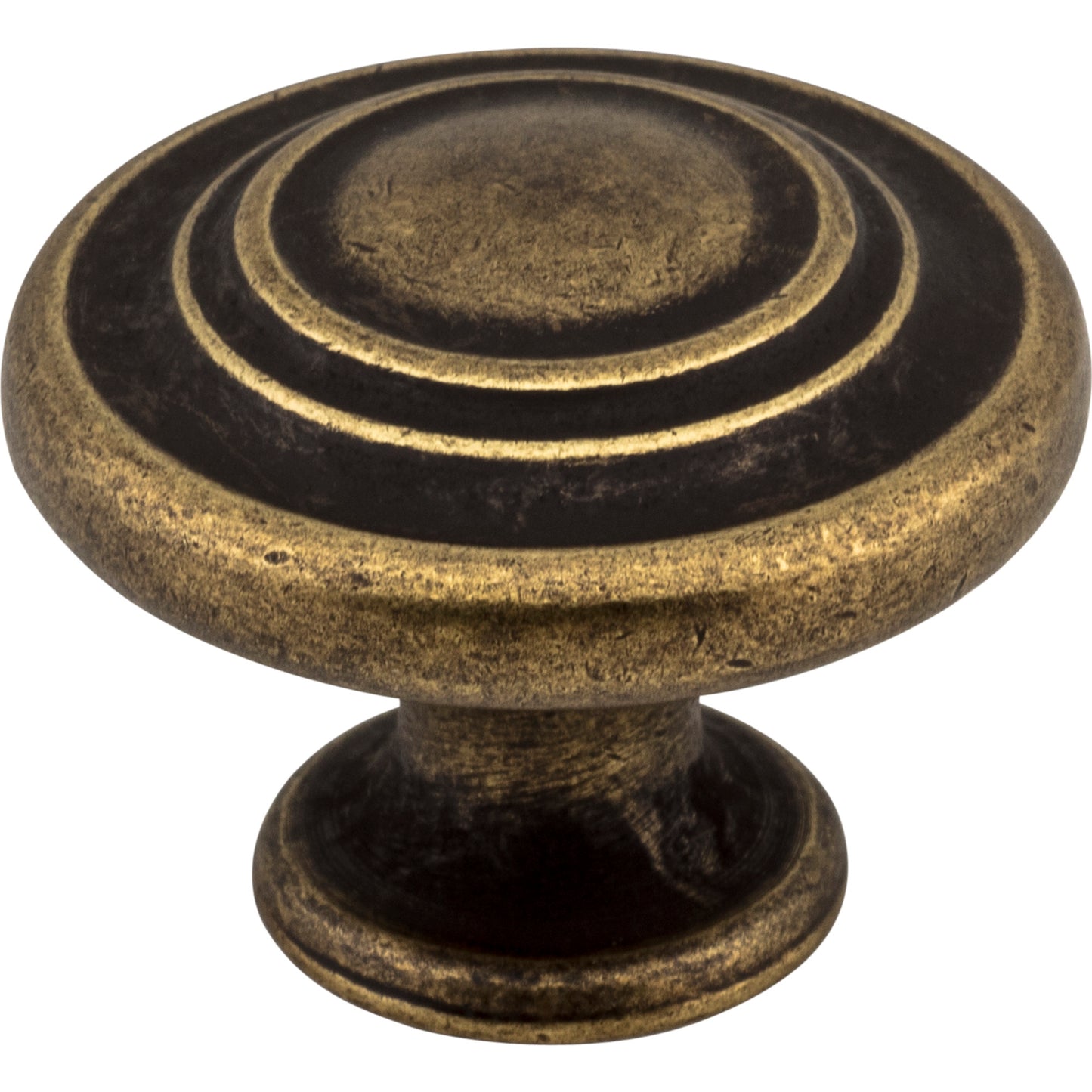 ELEMENTS 107AEM Arcadia 1-5/16" Diameter Mushroom Knob , Distressed Antique Brass