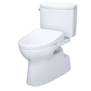 TOTO MW4744736CEFGA#01 WASHLET+ Vespin II Two-Piece Elongated 1.28 GPF Toilet with Auto Flush WASHLET+ S7A Contemporary Bidet Seat , Cotton White