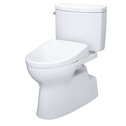 TOTO MW4744736CEFGA#01 Washlet+ Vespin Ii Two-Piece Elongated 1.28 Gpf Toilet With Auto Flush Washlet+ S7A Contemporary Bidet Seat - Cotton White