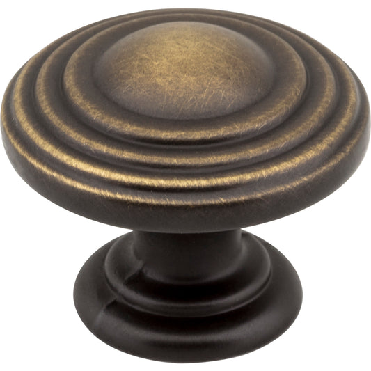 JEFFREY ALEXANDER 137ABSB Bremen 2 1-1/4" Diameter Mushroom Knob - Antique Brushed Satin Brass