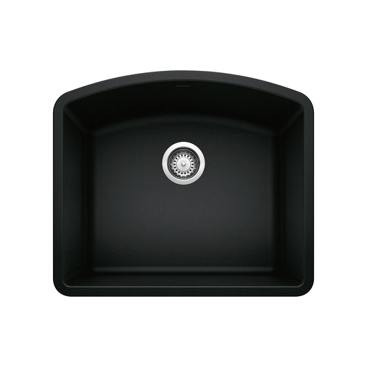 BLANCO 442906 Diamond Diamond SILGRANIT 24" Single Bowl Undermount Kitchen Sink - Coal Black in Coal Black