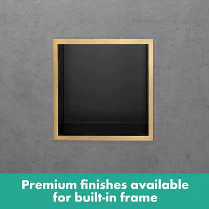 HANSGROHE 56097340 XtraStoris Individual Wall Niche Brushed Stainless Steel with Design Frame 12"x 12"x 4" - Brushed Black Chrome