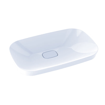 TOTO LT995G#01 Neorest Kiwami Rectangular Semi-Recessed Fireclay Vessel Bathroom Sink With Cefiontect - Cotton White