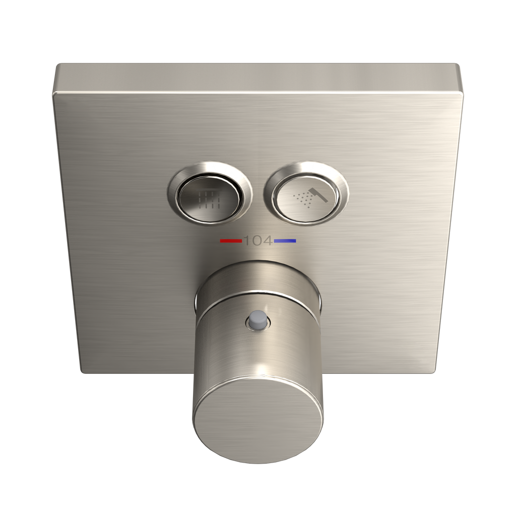TOTO TBV02406U#BN Square Thermostatic Mixing Valve With 2-Function Shower Trim - Brushed Nickel