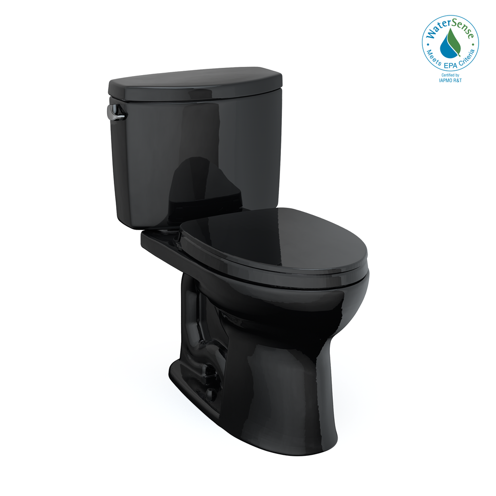 TOTO MS454124CEF#51 Drake Ii Two-Piece Elongated 1.28 Gpf Universal Height Toilet With Ss124 Softclose Seat - Ebony