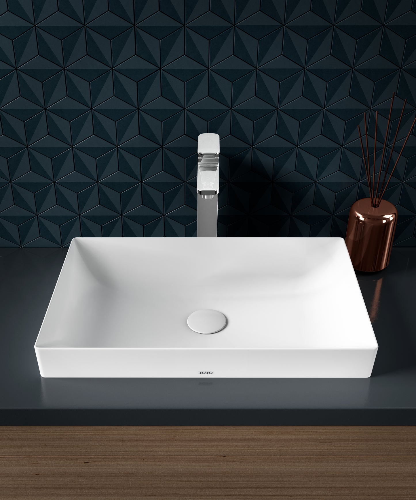 TOTO LT476MT#CMW Kiwami Rectangular 23" Vessel Bathroom Sink with CEFIONTECT , Clean Matte