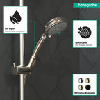 HANSGROHE 04753830 Croma 100 Classic Handshower 3-Jet, 1.8 GPM - Polished Nickel