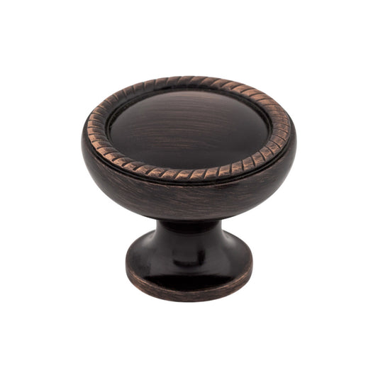 TOP KNOBS M1670 Emboss 1 1/4" Diameter Round Knob - Tuscan Bronze