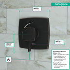 HANSGROHE 15769921 Ecostat Classic Pressure Balance Trim, Square - Rubbed Bronze