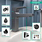 HANSGROHE 32506341 Metropol Single-Hole Faucet 110 with Lever Handle and Pop-Up Drain, 1.2 GPM - Brushed Black Chrome