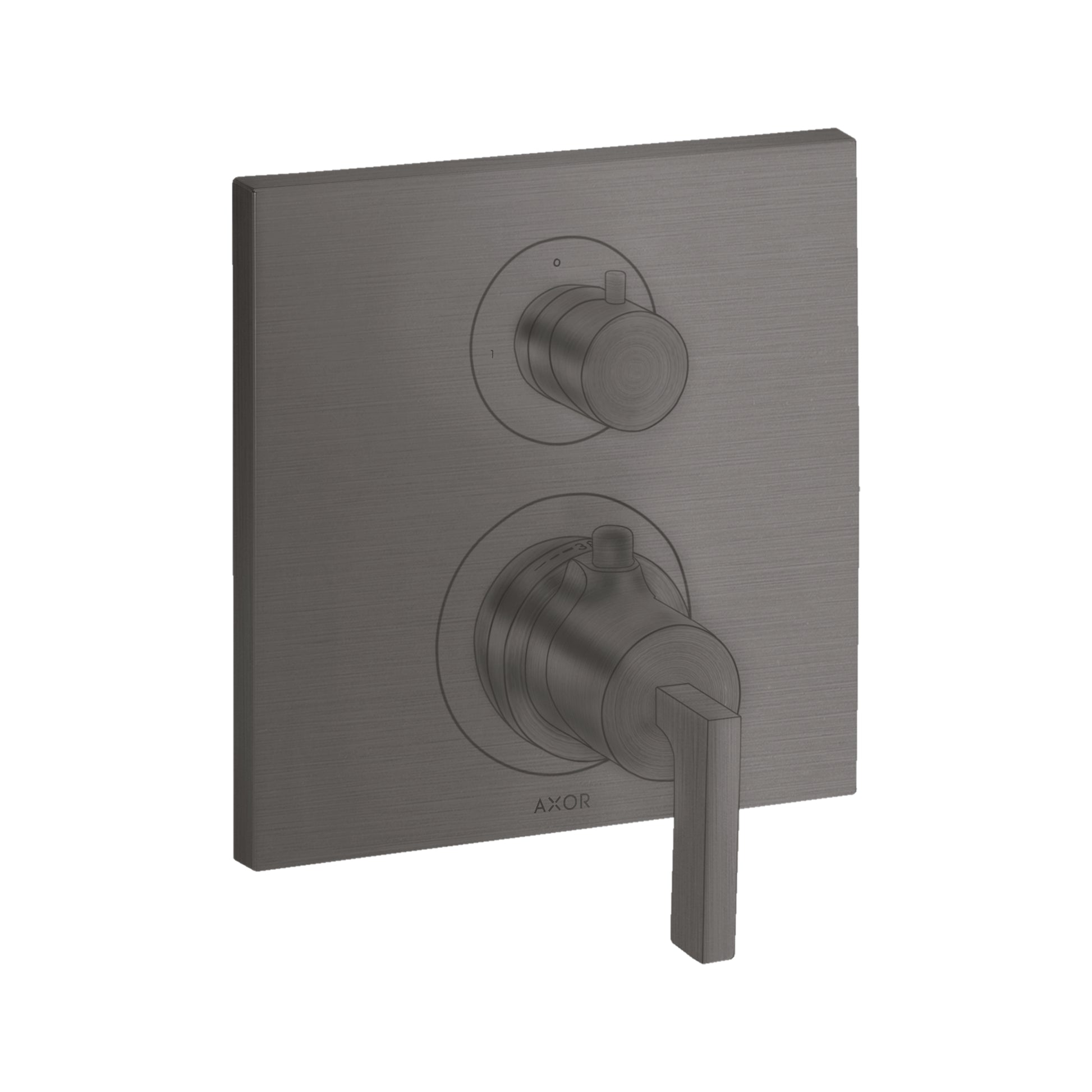 AXOR 39700341 Citterio Thermostatic Trim with Volume Control - Brushed Black Chrome