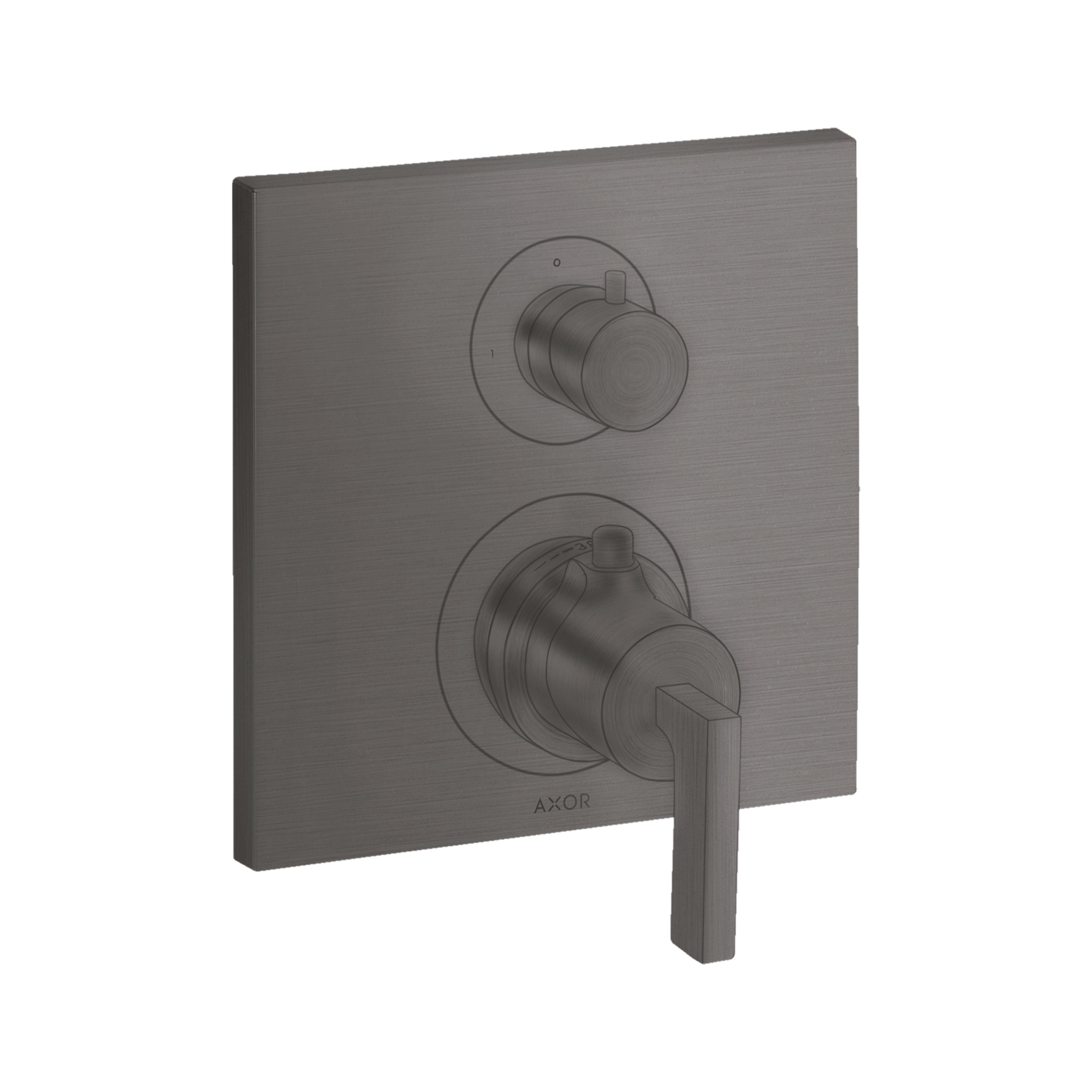 AXOR 39700341 Citterio Thermostatic Trim with Volume Control - Brushed Black Chrome