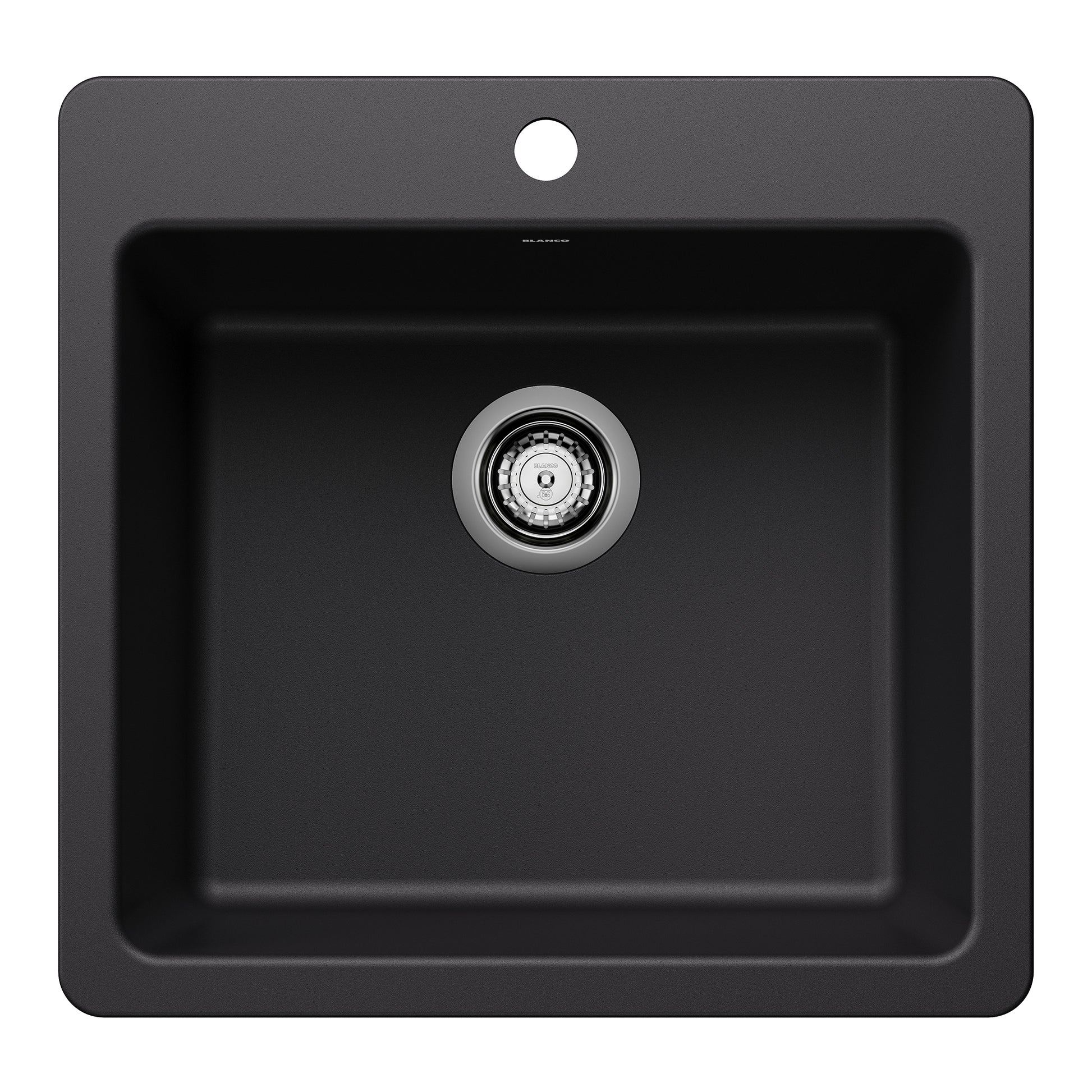 BLANCO 443226 Liven Liven SILGRANIT 21" Single Bowl Dual Mount Kitchen Sink - Coal Black in Coal Black