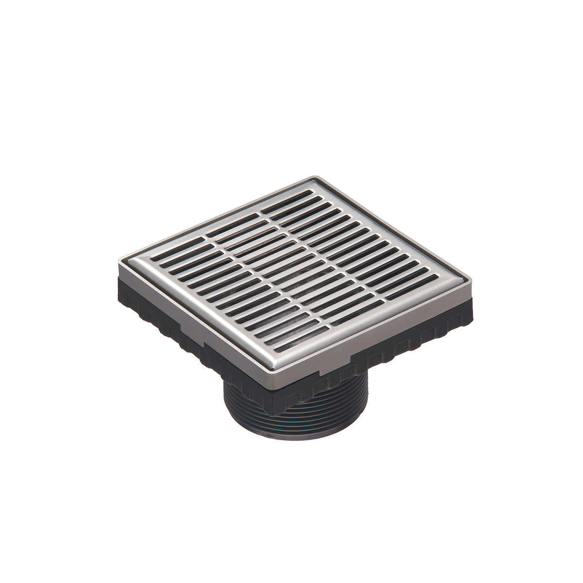 INFINITY DRAIN LN4-2 SS LND 4 4"x4" LN4 Slotted Pattern Strainer-2" Throat in Satin Stainless Steel