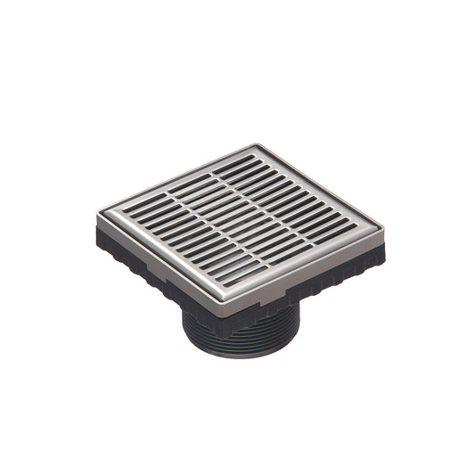 INFINITY DRAIN LN4-2 SS LND 4 4"x4" LN4 Slotted Pattern Strainer-2" Throat in Satin Stainless Steel