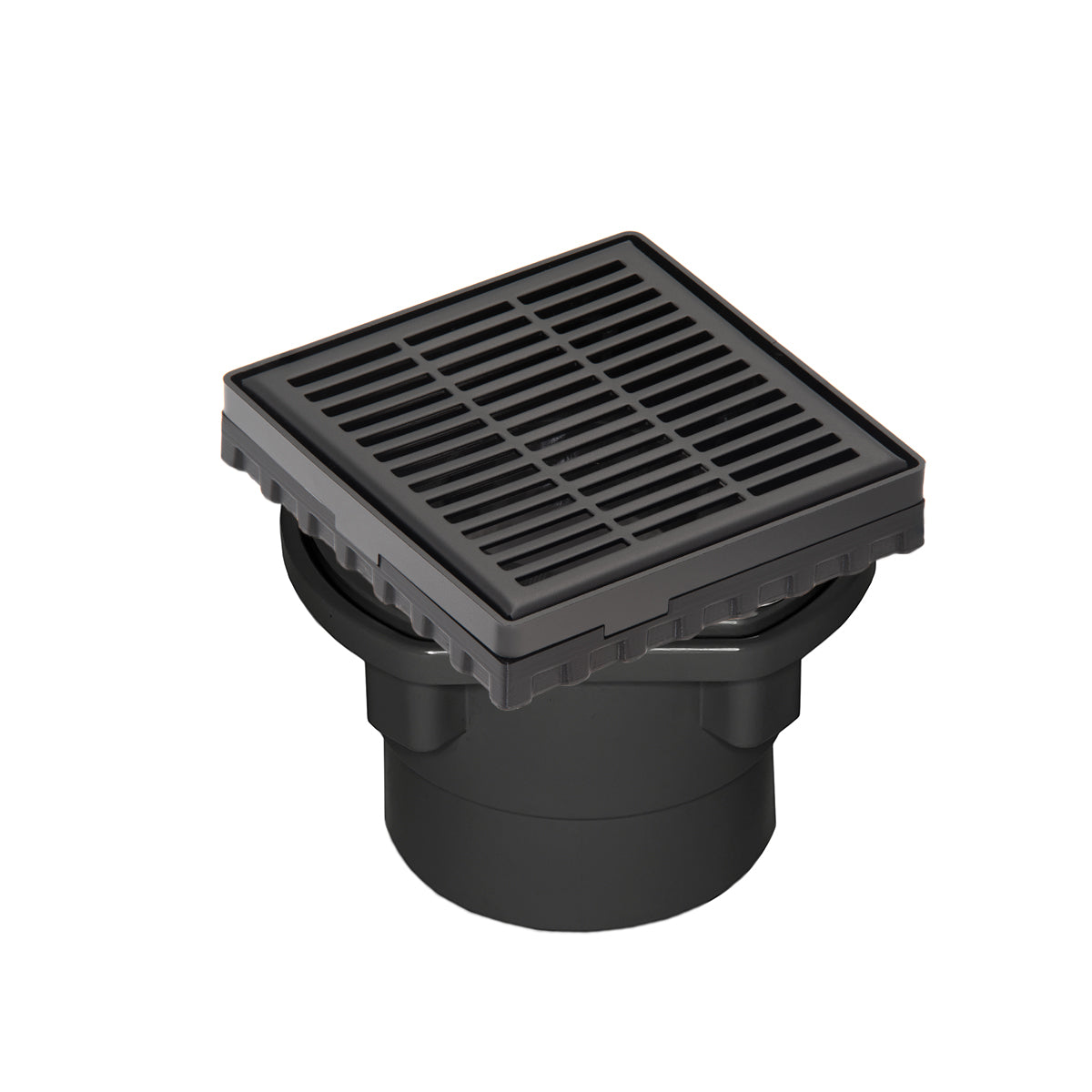 INFINITY DRAIN LND4-2A BK LND 4 4" x 4" LND 4 Slotted Pattern Complete Kit in Matte Black with ABS Drain Body, 2" Outlet