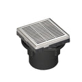 INFINITY DRAIN LND4-2A PS LND 4 4" x 4" LND 4 Slotted Pattern Complete Kit in Polished Stainless with ABS Drain Body, 2" Outlet