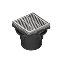 INFINITY DRAIN LND4-2A SS LND 4 4" x 4" LND 4 Slotted Pattern Complete Kit in Satin Stainless with ABS Drain Body, 2" Outlet