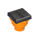 INFINITY DRAIN LND4-2H ORB LND 4 4" x 4" LND 4 Slotted Pattern Complete Kit in Oil Rubbed Bronze with Cast Iron Drain Body for Hot Mop, 2" No Hub Outlet