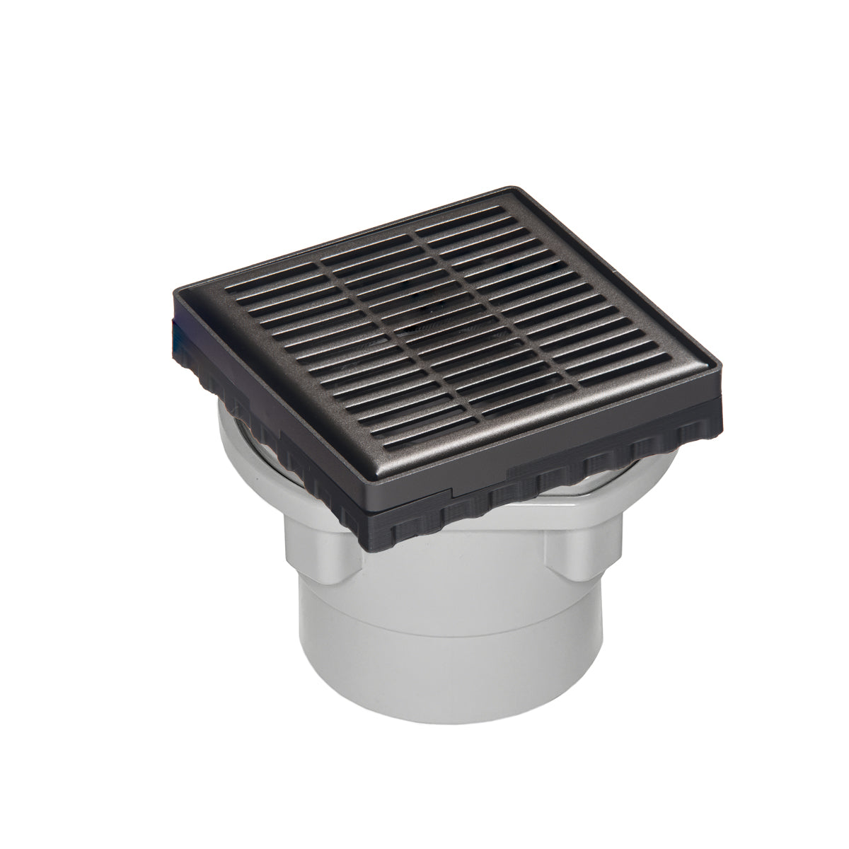 INFINITY DRAIN LND4-2P ORB LND 4 4" x 4" LND 4 Slotted Pattern Complete Kit in Oil Rubbed Bronze with PVC Drain Body, 2" Outlet