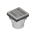 INFINITY DRAIN LND4-2P SS LND 4 4" x 4" LND 4 Slotted Pattern Complete Kit in Satin Stainless with PVC Drain Body, 2" Outlet