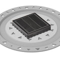 INFINITY DRAIN LND4 BP BK LND 4 4" x 4" LND 4 Slotted Pattern Complete Kit in Matte Black with PVC Bonded Flange, 2", 3" and 4" Outlet