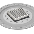 INFINITY DRAIN LND4 BP PS LND 4 4" x 4" LND 4 Slotted Pattern Complete Kit in Polished Stainless with PVC Bonded Flange, 2", 3" and 4" Outlet