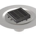 INFINITY DRAIN LND4 BS BK LND 4 4" x 4" LND 4 Slotted Pattern Complete Kit in Matte Black with Stainless Steel Bonded Flange, 2" No Hub Outlet