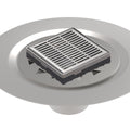 INFINITY DRAIN LND4 BS SS LND 4 4" x 4" LND 4 Slotted Pattern Complete Kit in Satin Stainless with Stainless Steel Bonded Flange, 2" No Hub Outlet