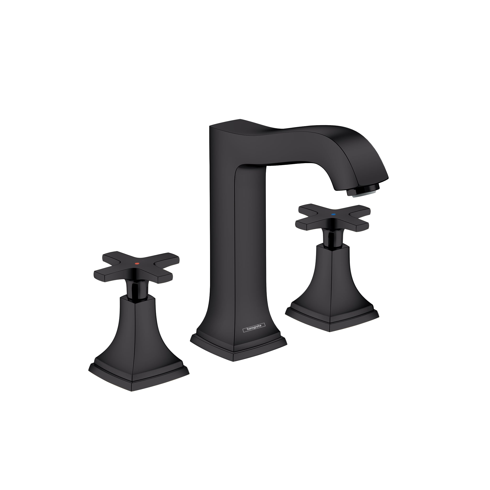 HANSGROHE 31307671 Metropol Classic Widespread Faucet 160 with Cross Handles and Pop-Up Drain, 1.2 GPM - Matte Black