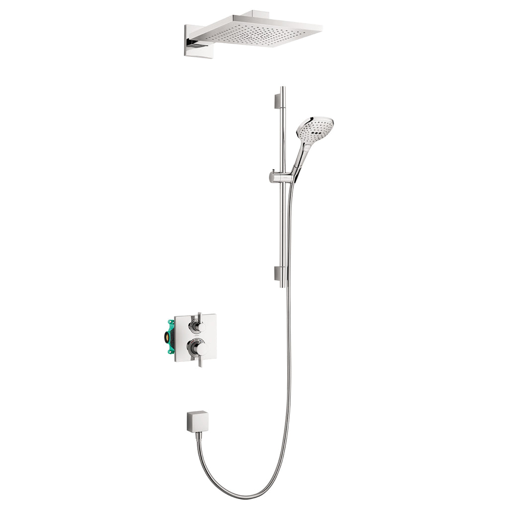 HANSGROHE 04914000 Raindance E Thermostatic Showerhead/Wallbar Set with Rough, 2.0 GPM - Chrome