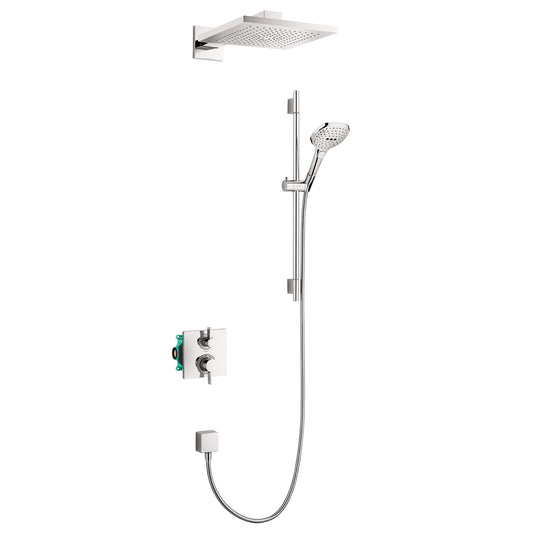 HANSGROHE 04914000 Raindance E Thermostatic Showerhead/Wallbar Set with Rough, 2.0 GPM - Chrome