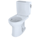 TOTO CST453CUFRG#01 Drake II 1G Two-Piece Round 1.0 GPF Universal Height Toilet with CEFIONTECT and Right-Hand Trip Lever , Cotton White