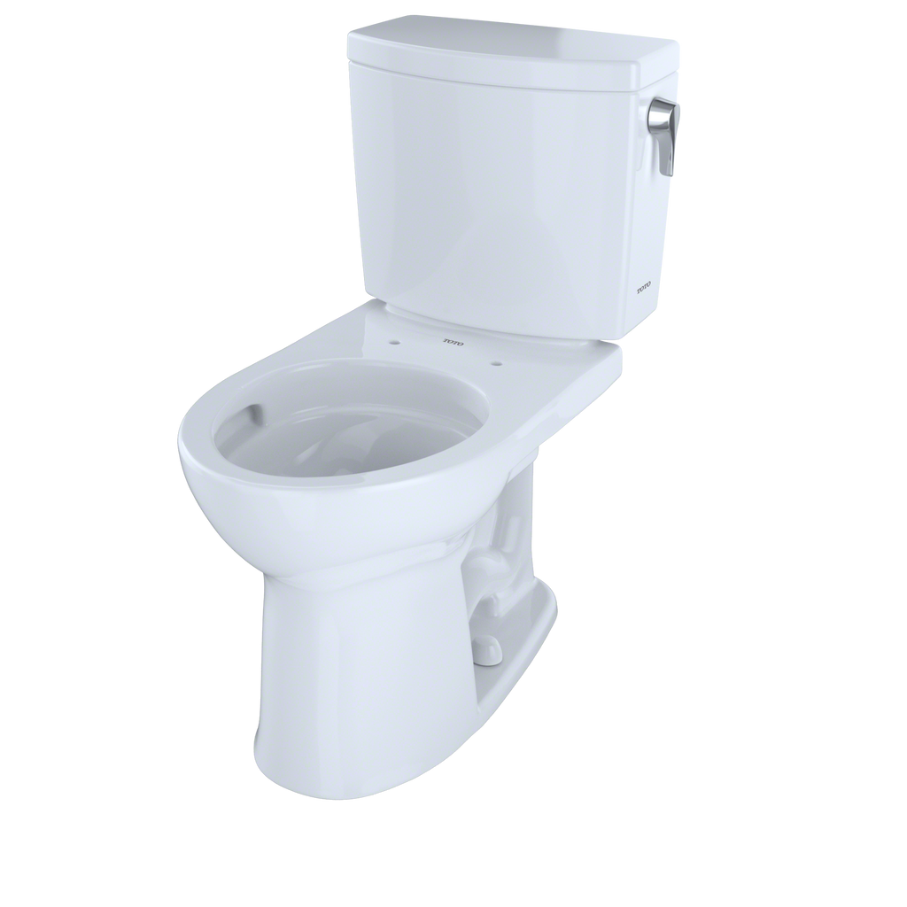 TOTO CST453CUFRG#01 Drake Ii 1G Two-Piece Round 1.0 Gpf Universal Height Toilet With Cefiontect And Right-Hand Trip Lever - Cotton White
