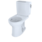 TOTO CST453CUFRG#01 Drake Ii 1G Two-Piece Round 1.0 Gpf Universal Height Toilet With Cefiontect And Right-Hand Trip Lever - Cotton White