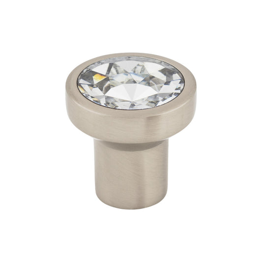 TOP KNOBS TK736BSN Wentworth Crystal 1 1/8" Diameter Round Knob - Brushed Satin Nickel