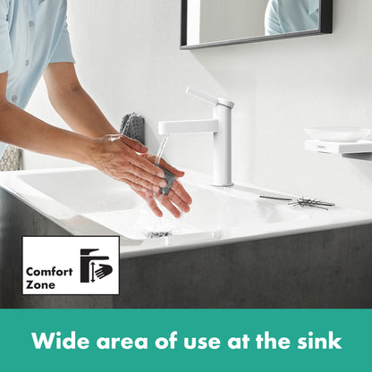 HANSGROHE 76020701 Finoris Single-Hole Faucet 110 with Pop-Up Drain, 1.2 GPM - Matte White