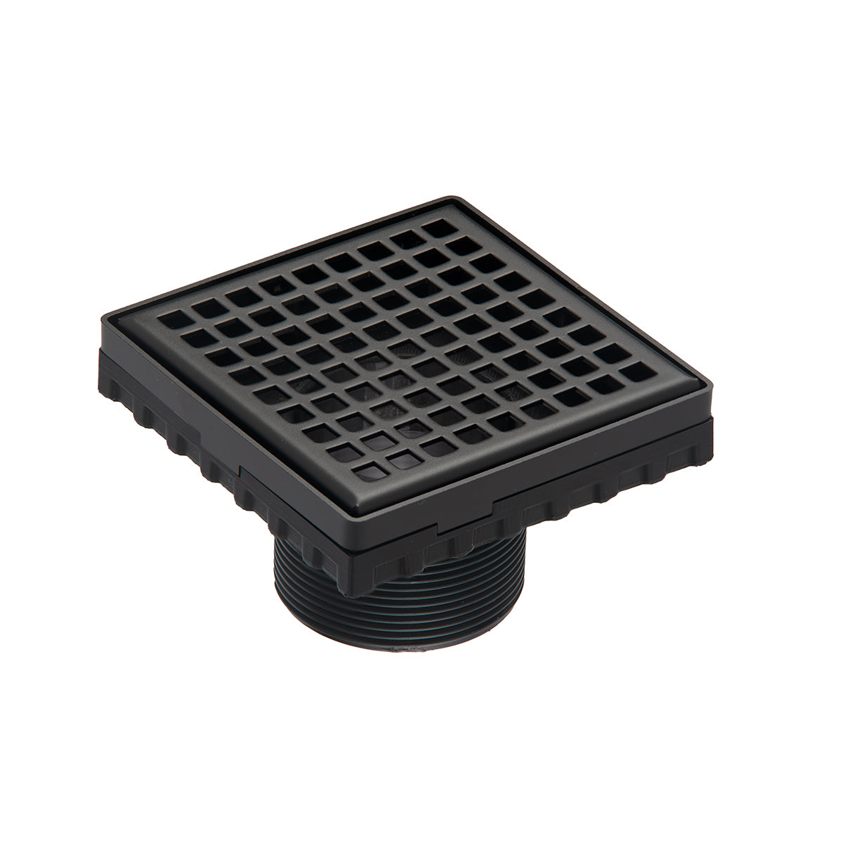 INFINITY DRAIN LQ4-2 BK LQD 4 4"x4" LQ4 Squares Pattern Strainer-2" Throat in Matte Black