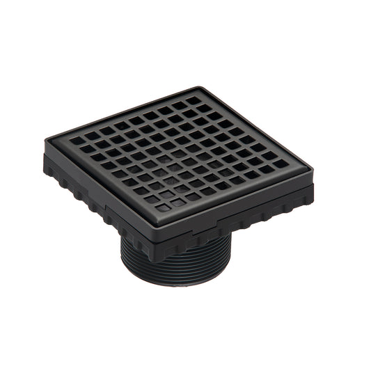 INFINITY DRAIN LQ4-2 BK LQD 4 4"x4" LQ4 Squares Pattern Strainer-2" Throat in Matte Black