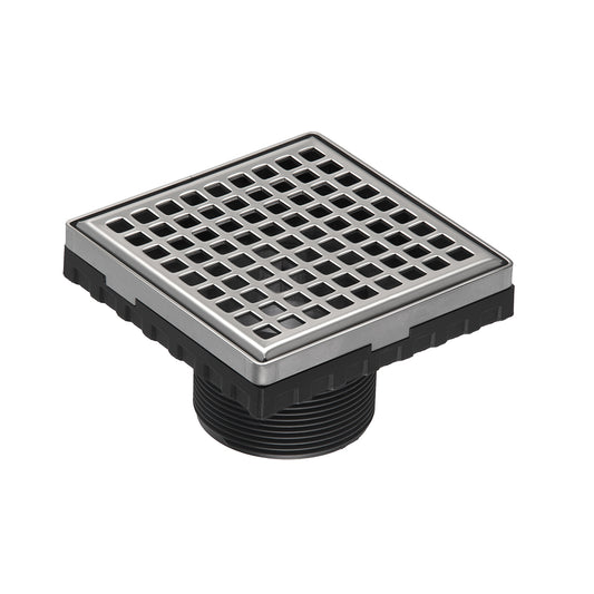INFINITY DRAIN LQ4-2 PS LQD 4 4"x4" LQ4 Squares Pattern Strainer-2" Throat in Polished Stainless Steel