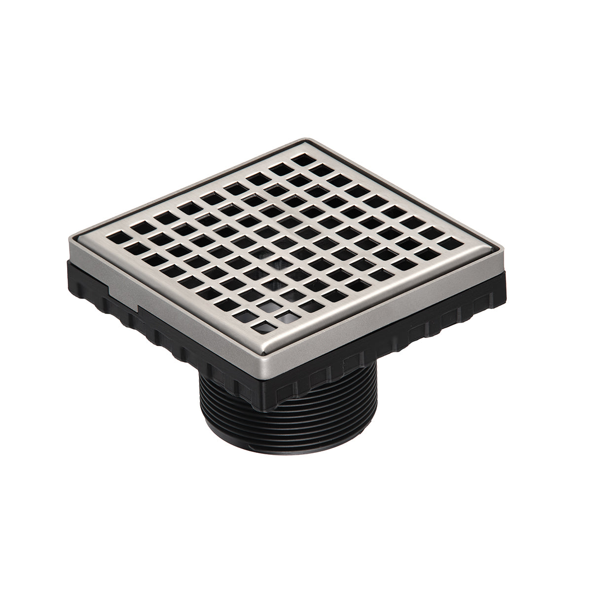 INFINITY DRAIN LQ4-2 SS LQD 4 4"x4" LQ4 Squares Pattern Strainer-2" Throat in Satin Stainless Steel