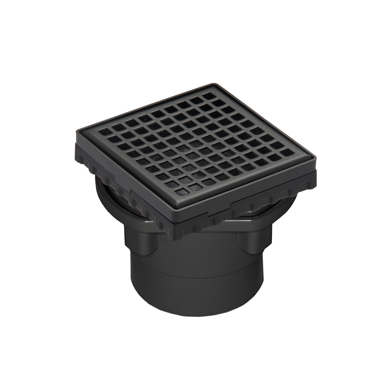 INFINITY DRAIN LQD4-2A BK LQD 4 4" x 4" LQD 4 Squares Pattern Complete Kit in Matte Black with ABS Drain Body, 2" Outlet