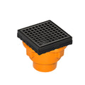 INFINITY DRAIN LQD4-2H ORB LQD 4 4" x 4" LQD 4 Squares Pattern Complete Kit in Oil Rubbed Bronze with Cast Iron Drain Body for Hot Mop, 2" No Hub Outlet